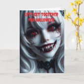 Laten we samenkomen voor Halloween. Kaart (Gele Bloem)