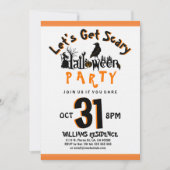 Laten we Scary Modern Halloween Party Invite krijg Kaart (Voorkant)