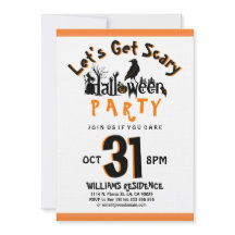 Laten we Scary Modern Halloween Party Invite krijg