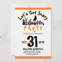 Laten we Scary Modern Halloween Party Invite krijg Kaart