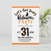 Laten we Scary Modern Halloween Party Invite krijg Kaart (Staand voorkant)