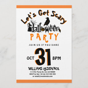 Laten we Scary Modern Halloween Party Invite krijg Kaart