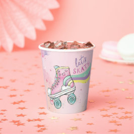 Laten we schaats l Regenboog retro Groovy Pink Papieren Bekers