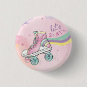 Laten we schaats l Regenboog retro Groovy Roll Ronde Button 3,2 Cm (Voorkant)