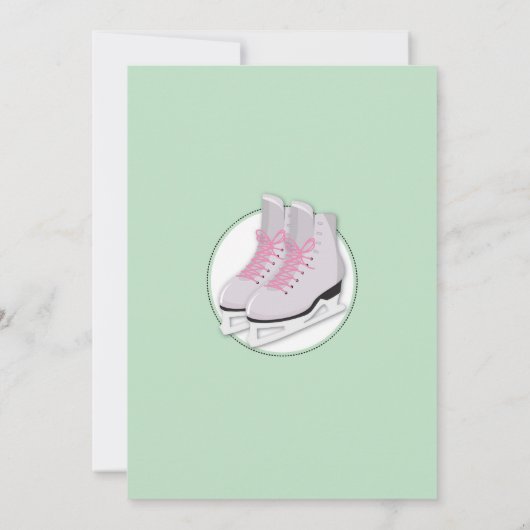 Laten we Schaats meisjes Mint Ice-Skating Birthday Kaart (Achterkant)