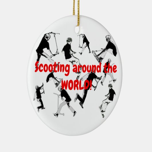 Laten we Schaats! - Stunt Scooter Fun Keramisch Ornament (Rechts)