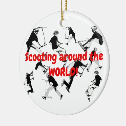 Laten we Schaats! - Stunt Scooter Fun Keramisch Ornament (Links)