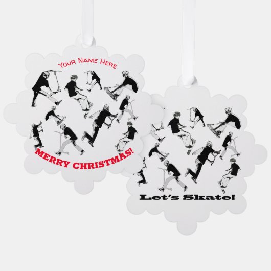 Laten we Schaats! - Stunt Scooter Fun Ornament Kaart (Voorkant / Achterkant)