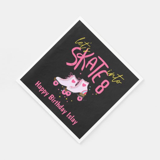 Laten we Schaatsen in acht verjaardagspapier serve Servet (Hoek)