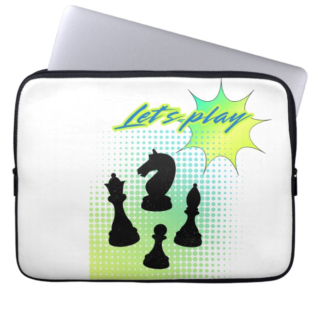Laten we schaken laptop sleeve (Voorkant)