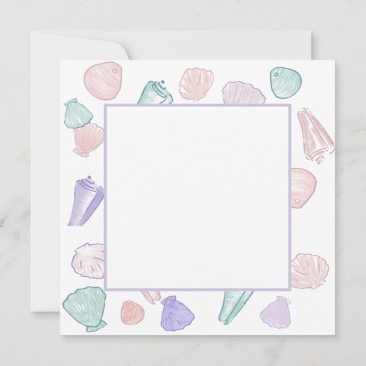 Laten we Schellabrate Seashell Onder het Zee Verja Bedankkaart (Achterkant)