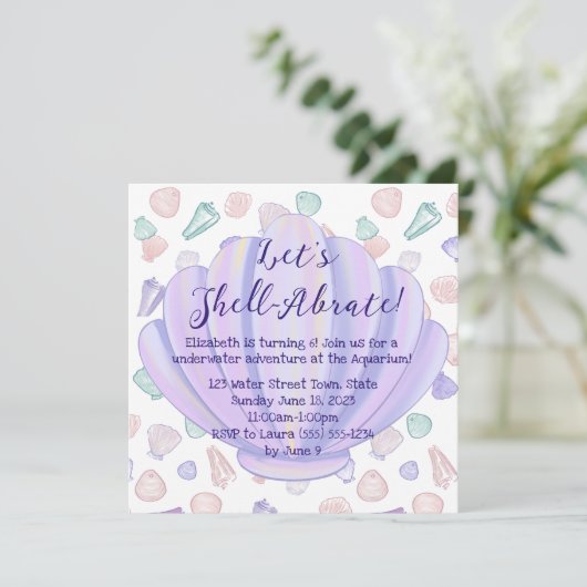 Laten we Schellabrate Seashell Onder het Zee Verja Kaart (Staand voorkant)