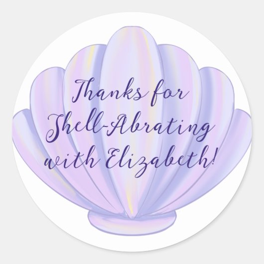 Laten we Schellabrate Seashell Onder het Zee Verja Ronde Sticker (Voorkant)