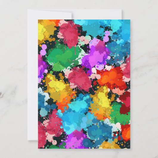 Laten we schilderen Art verjaardagsfeestje zwart Kaart (Achterkant)