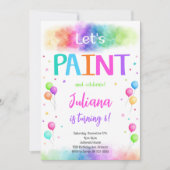 Laten we schilderen kleurrijke schilderij verjaard kaart (Voorkant)