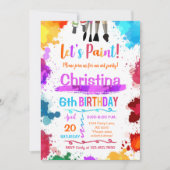Laten we schilderen kunst verjaardagsfeestje wit kaart (Voorkant)