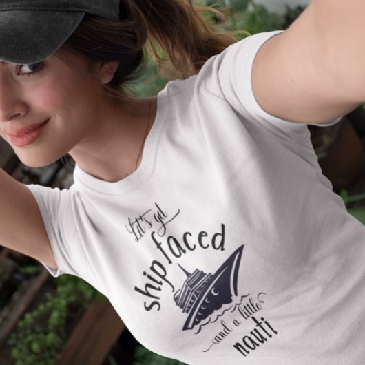Laten we schip gefaced en Nauti cruiseschip T-shirt