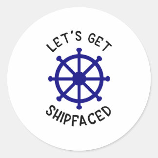 Laten we schipgezichtig worden, Nauticale Ronde Sticker
