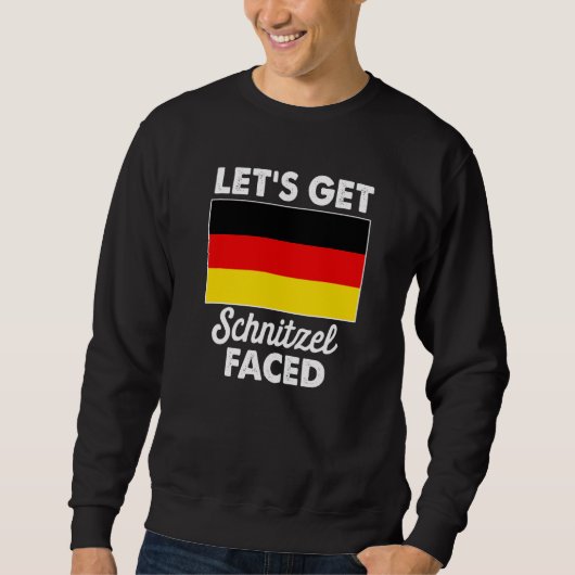 Laten we Schnitzel Faced Duitse Vlag Trui (Voorkant)