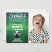 Laten we schoppen het voetbal verjaardagsuitnodigi kaart (Voorkant)