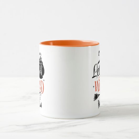 Laten we schoppen, modern Oranje en zwart Hallowee Mok (Midden)