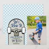 Laten we schoppen Skateboard Verjaardag Jongens Bl Kaart (Voorkant / Achterkant)