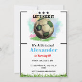 Laten we schoppen Voetbal Verjaardag uitnodiging (Voorkant)