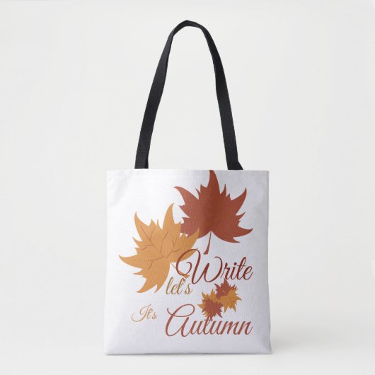 Laten we schrijven, het is herfst tote bag (Voorkant)