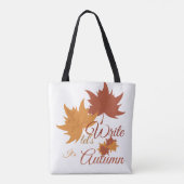 Laten we schrijven, het is herfst tote bag (Achterkant)
