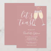Laten we Script Bruiloft Bruidsfeest Dusty Rose Ro Kaart (Voorkant / Achterkant)
