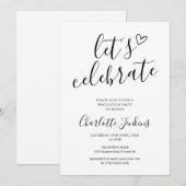 Laten we Script Heart Afstudeerfeest Vieren Kaart (Voorkant / Achterkant)