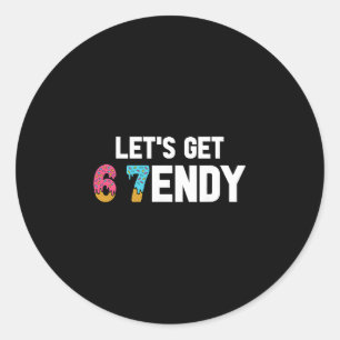 Laten we Sendy 67 Ijs krijgen 7endy 6 7endy 67 Mem Ronde Sticker