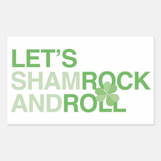 Laten we Shamrock en Rollen Rechthoekige Sticker (Voorkant)