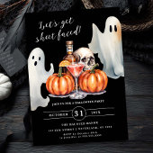Laten we Sheet Faced Ghost Pumpkin Halloween Party Kaart