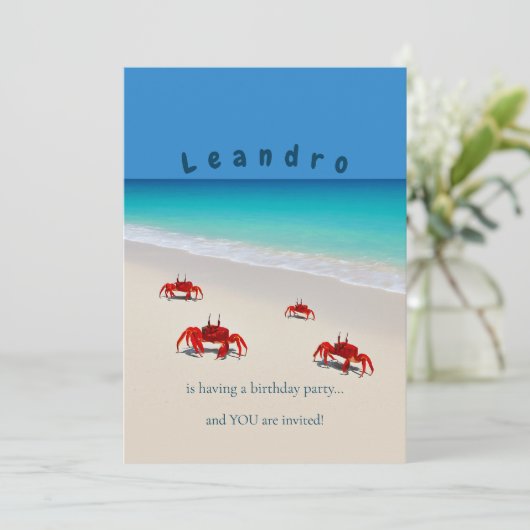 Laten we Shell-abraten! – Uitnodiging voor grote n (Staand voorkant)