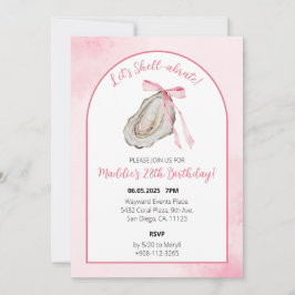 Laten we Shell-ebrate Pink Coquette Oyster Waterve Save The Date