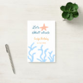 Laten we shell-ebraten onder de zee blauwe verjaar post-it® notes (Kantoor)