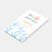 Laten we shell-ebraten onder de zee blauwe verjaar post-it® notes (Schuin)