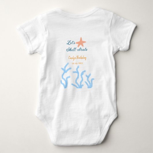 Laten we shell-ebraten onder de zee blauwe verjaar romper (Achterkant)