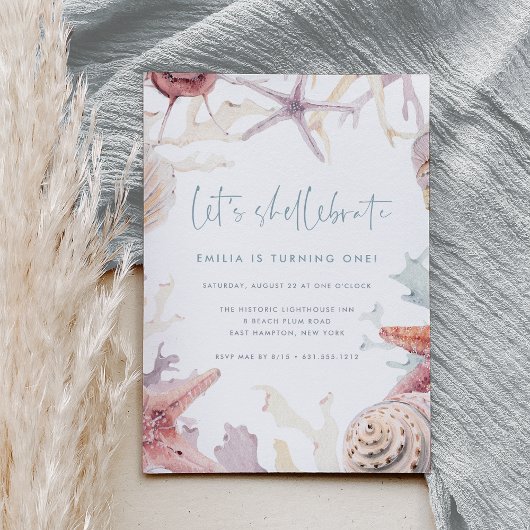 Laten we Shellebrate | Summer Beach Verjaardagsfee Kaart