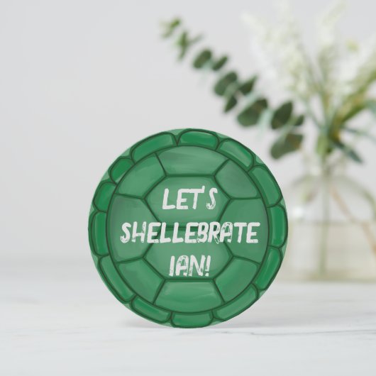 Laten we Shellebrate! Turtle Shell verjaardagsfees Kaart (Staand voorkant)