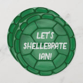 Laten we Shellebrate! Turtle Shell verjaardagsfees Kaart (Voorkant / Achterkant)
