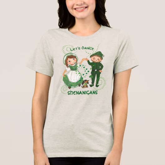 Laten we shenanigans dansen Tri-Blend shirt (Voorkant)