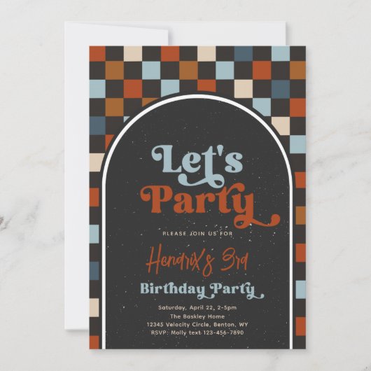 Laten we skateboard verjaardagsuitnodiging feesten kaart (Voorkant)