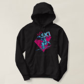 Laten we Ski, Retro Ski  80s 90s Skiing Outfit Hoodie (Design voorkant)