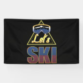 Laten we Ski Retro Ski  80's kostuum Skiing Spandoek (Horizontaal)