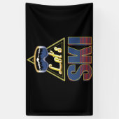 Laten we Ski Retro Ski  80's kostuum Skiing Spandoek (Verticaal)