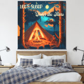 Laten we slapen onder de sterren | Camping thema k Canvas Afdruk (Insitu (Slaapkamer))