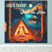Laten we slapen onder de sterren | Camping thema k Canvas Afdruk (Insitu (Houten vloer))