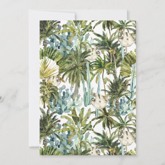 Laten we Sloth Oerwoud 1e Verjaardag ophangen Kaart (Achterkant)